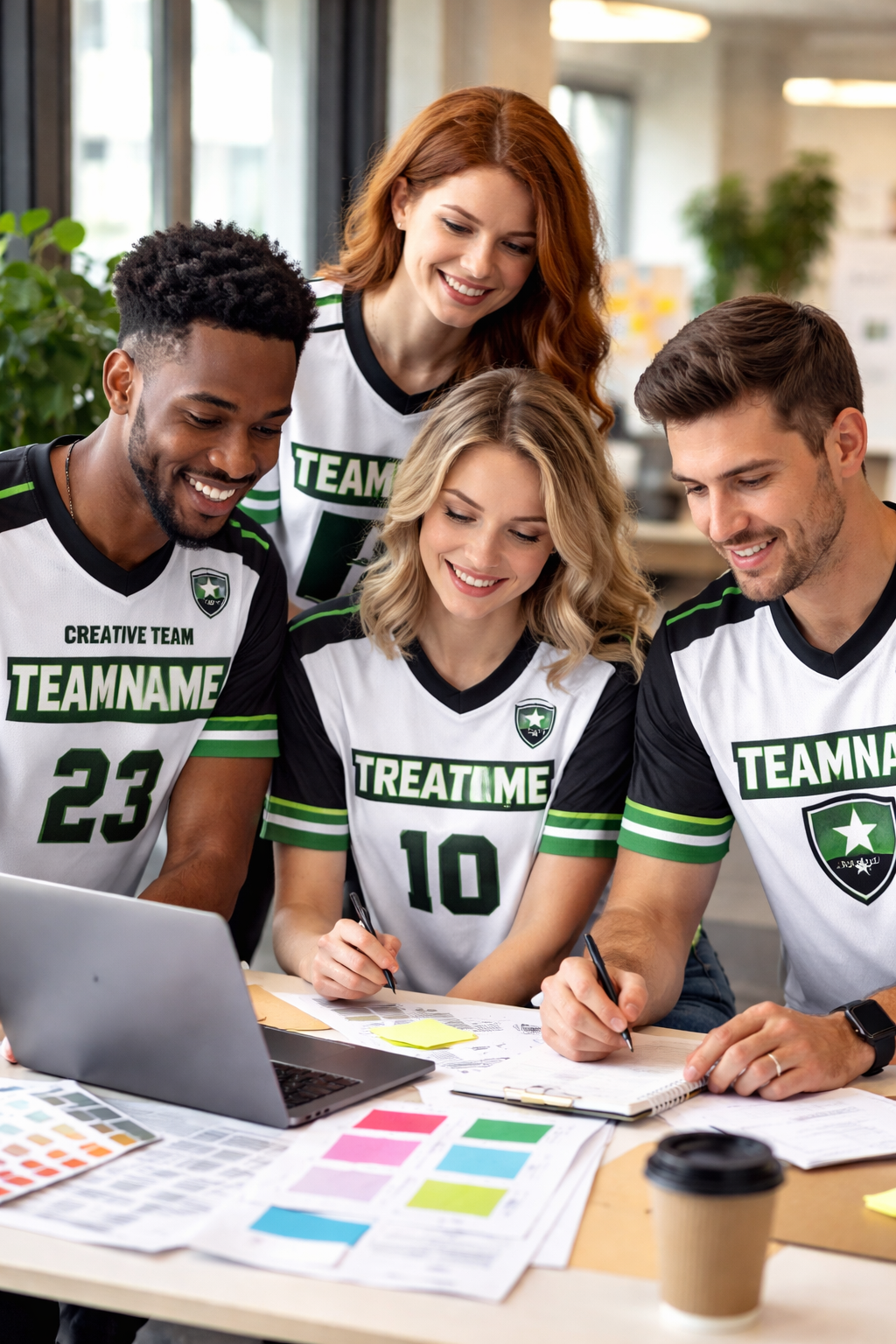 Team collaboration in custom jerseys